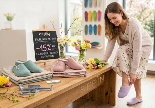 Einlagen Pantoffeln -15% Rabatt